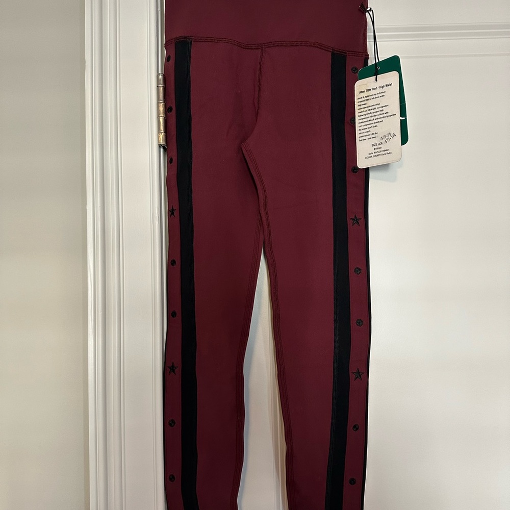 Burgundy and Black Star Leggings